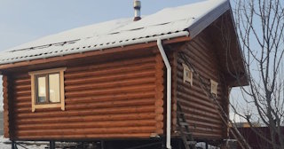 Баня из оцилиндрованного бревна под ключ в Георгиевске - от 133159 рублей